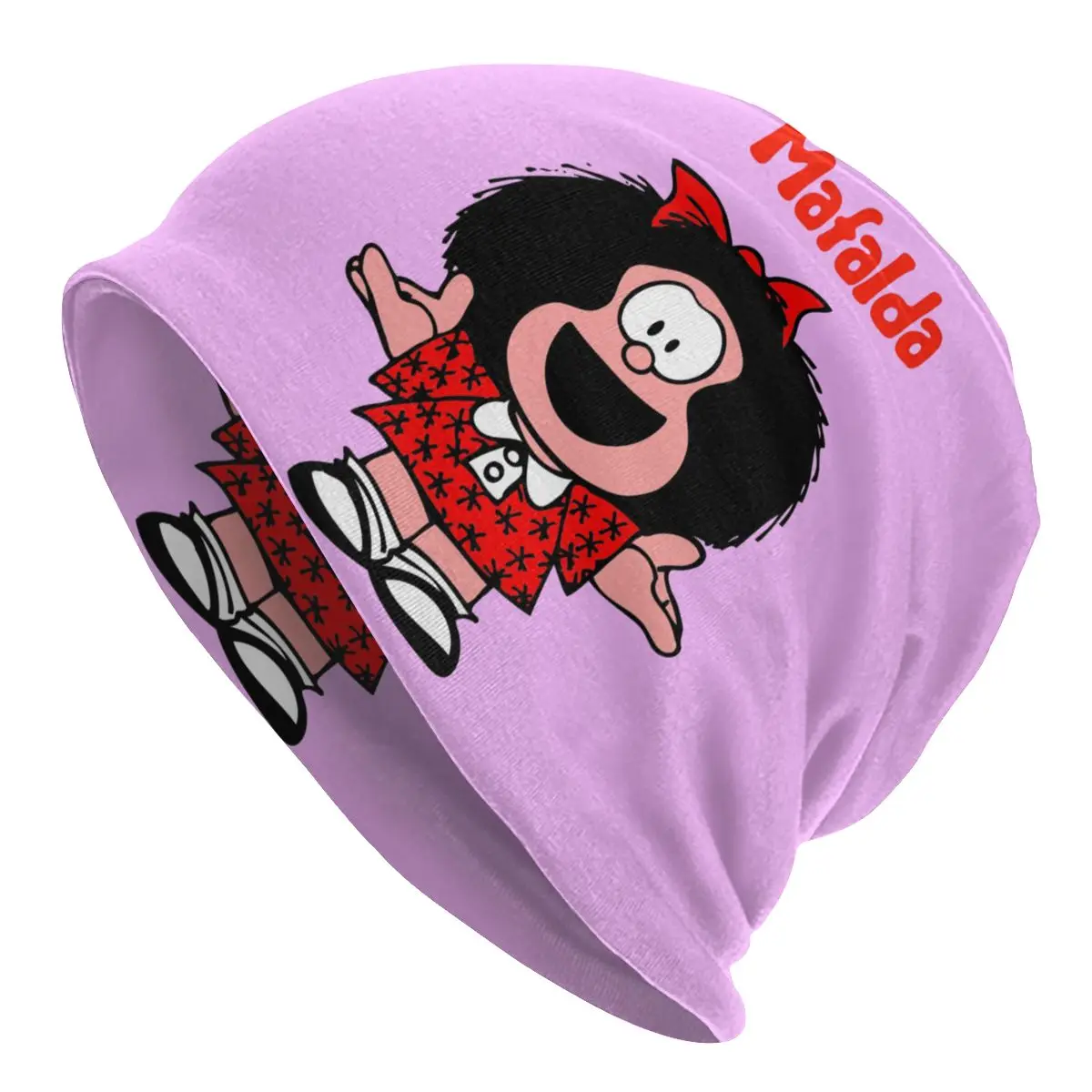 

Classic Comic Mafalda Bonnet Homme Hippie Knitting Skullies Beanies Cap Women Men Warm Winter Quino Cartoon Slouchy Beanie Hats