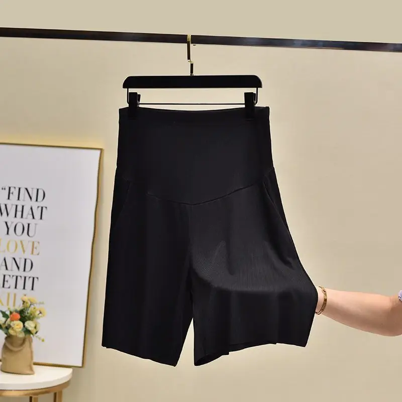 Women's Summer Maternity Shorts Pants Thin Five-point Pants Fashion Ice Silk Wide-leg Pants Loose Casual Pants 5