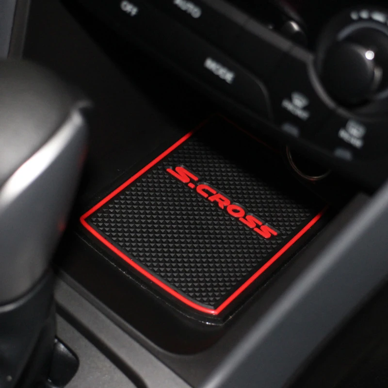 Anti-Slip Car Door Groove and Cup Holder Mats Set