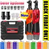 New 3/8 Inch Cordless Electric Wrench 90° Right Angle Ratchet Wrenches 12V Rechargeable Car Repair Tool with 2 Battery 7 Sockets 1