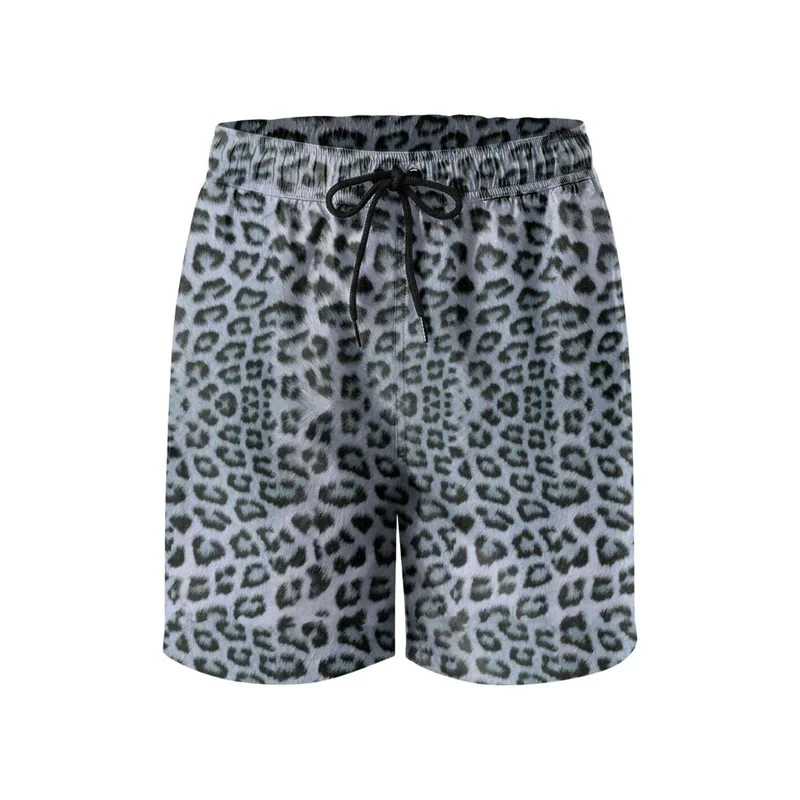 2024 Men's Casual Shorts Men's Leopard Print 3D Printed Beach Shorts Casual Suitable for Surfboard Personality Summer 6