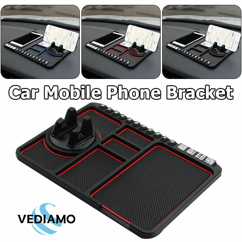 4 In 1 Non Slip Phone Pad For Car Anti Slip Mat Universal 361 Dashboard Cell Phone Holder Multifunctional Non Slip Phone Mat Temporary Parking Number
