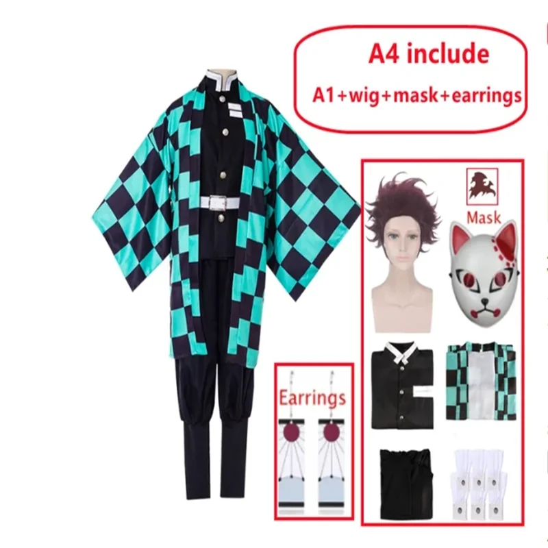 Kamado Tanjirou Cosplay Costume Halloween Anime Cosplay Cartoon Kimetsu No Yaiba Costume For Kids For Adult Gifts cosplay jumpsuit kids cosplay costume