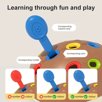 Baby Montessori Hedgehog Toys Preschool Education Sensory Puzzle Toys for Toddler Boys Girls Gift Spelling Little Hedgehog Toys 6