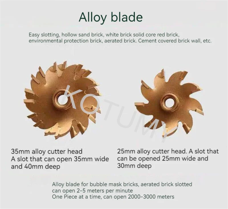 220V/110V 1100W Electric Brick Wall Chaser/Concrete Cutter Notcher/ Floor Wall Groove Cutting Machine Grooving Construction Tool
