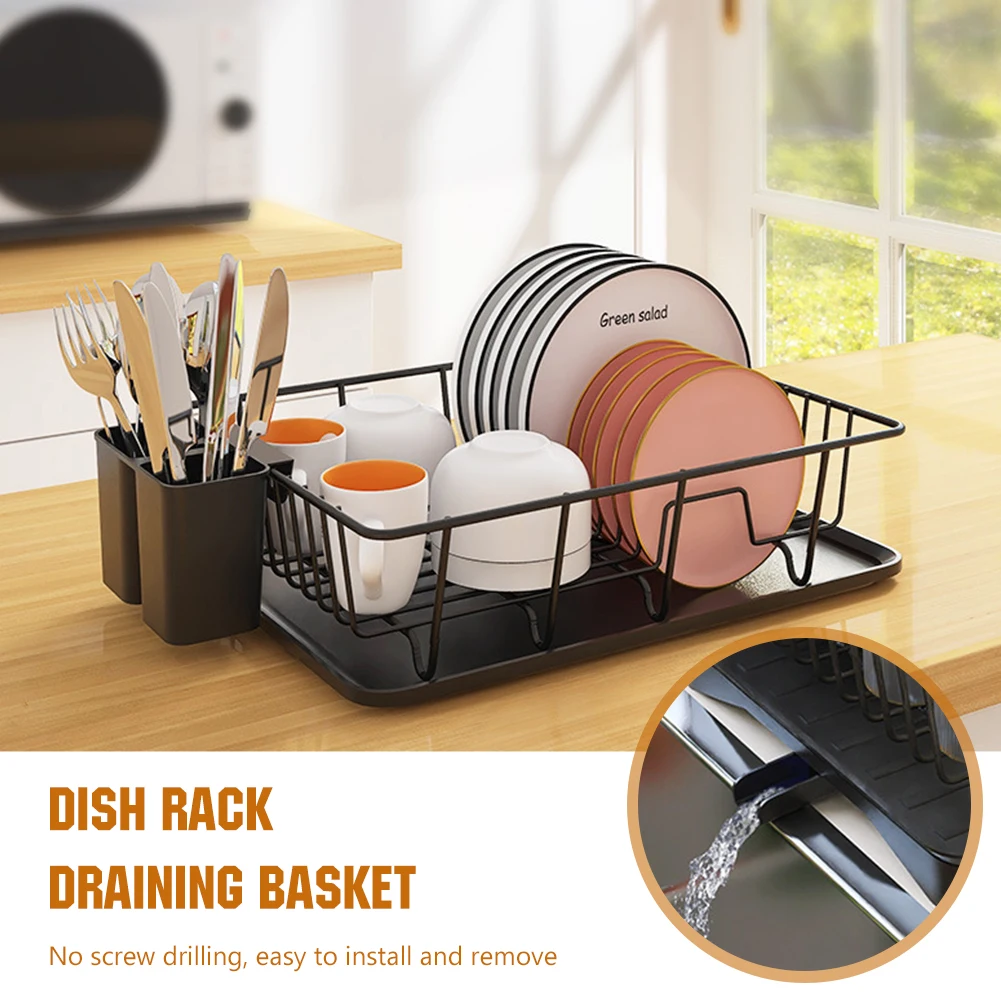 Double-layer Metal Kitchen Dish Bowl Drying Rack with Drainboard Dish Racks  With Chopstick Cage Tableware Organizer Basket - AliExpress