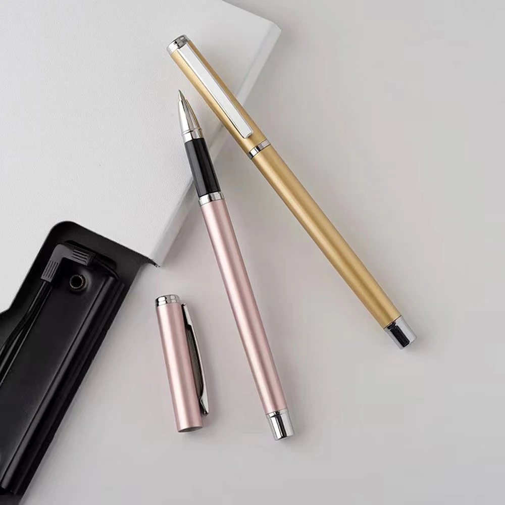 

1+20Pcs Portable Signature Pen Pocket Metal Gel Pen Carrying 0.5mm Refills In Black and Blue School Office Stationery BallPen