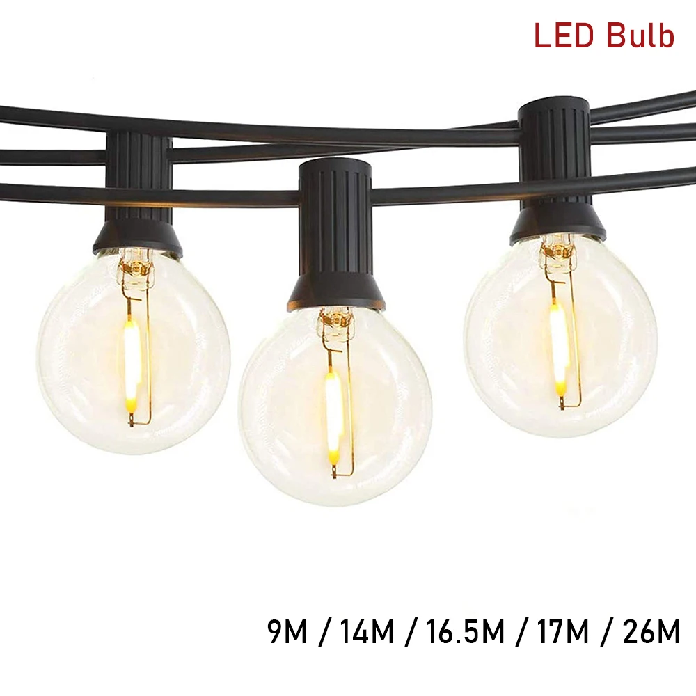 Girlande LED Globe String Licht Fee LED G40 Outdoor Für Weihnachten Party Garten Dekorative Girlande Lampe Straße Terrasse Hinterhof