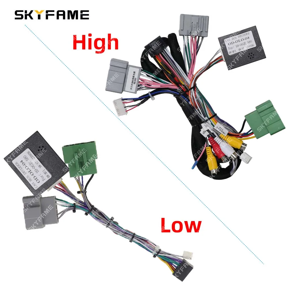 16Pin Car Wiring Harness Adapter Canbus Box Decoder Android Radio Power Cable For Volvo S80 XC70 V70 S60 SKYFAME automobile connector