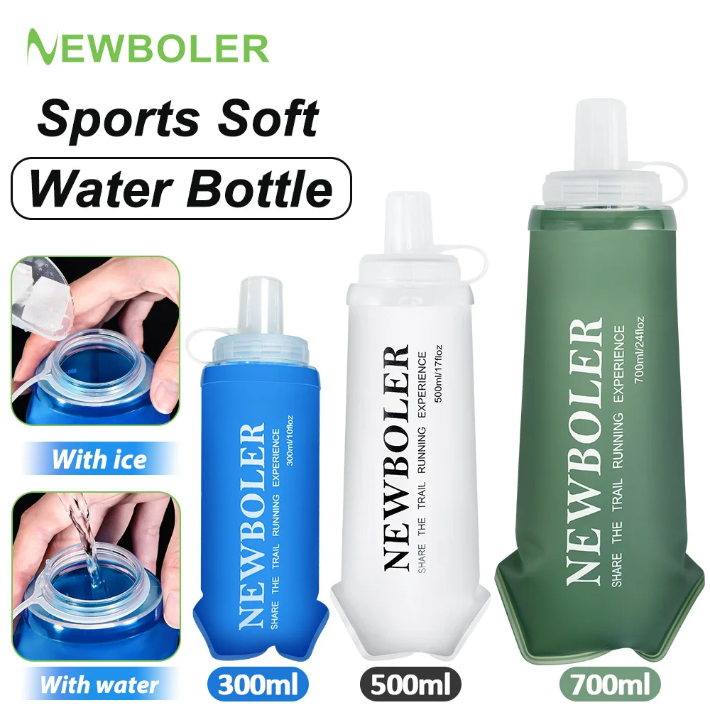 NEWBOLER BOT225 TPU Outdoor Sport Folding Soft Flask Drink Portable Water Bottle for Running Camping Hiking Bicycle Fitness Water Bag