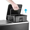 Trash Can, Stainless Steel Kitchen Garbage Can, Double Compartment Classified Rubbish Bin, Recycle Dustbin w/Plastic Inner Bucke 4