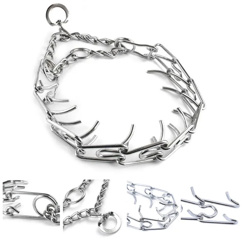 Adjustable Pet Dog Metal Pinch Training Chain Collar Prong Pet Choke