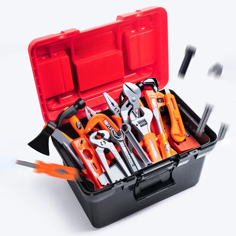 Children's Tool Set with Electric Toy Drill Kids Power Toy Pretend Play Tools Kit for Boys Girls Education Montessori Learning 6