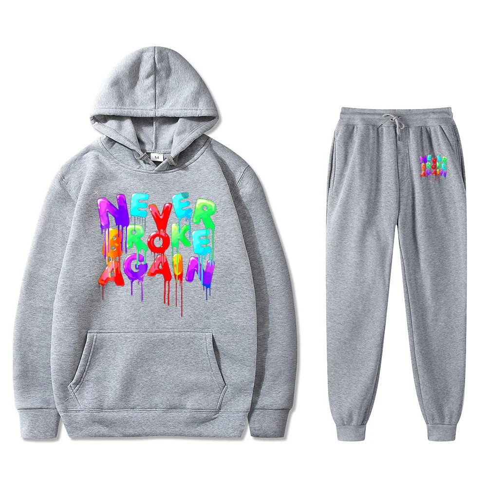 Youngboy Never Broke Again Hoodie 2PCS Sets Tracksuit Fashion Hip Hop Suit Sweatpants Men Women Hooded Sweatshirts Sport Pant 6