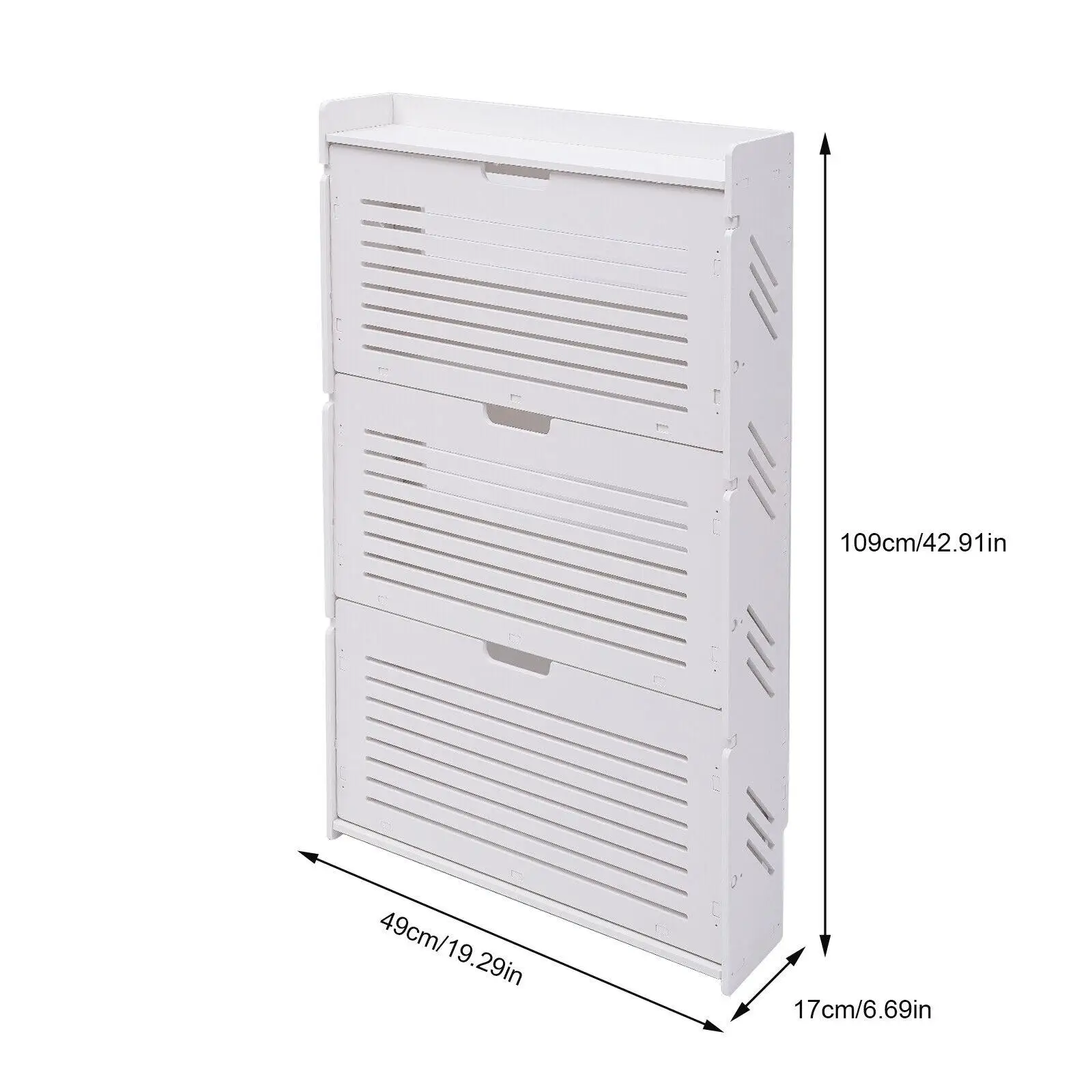 Flip-up Storage Shoe Cabinet Entryway Footwear Stand Rack with Concealed Handle