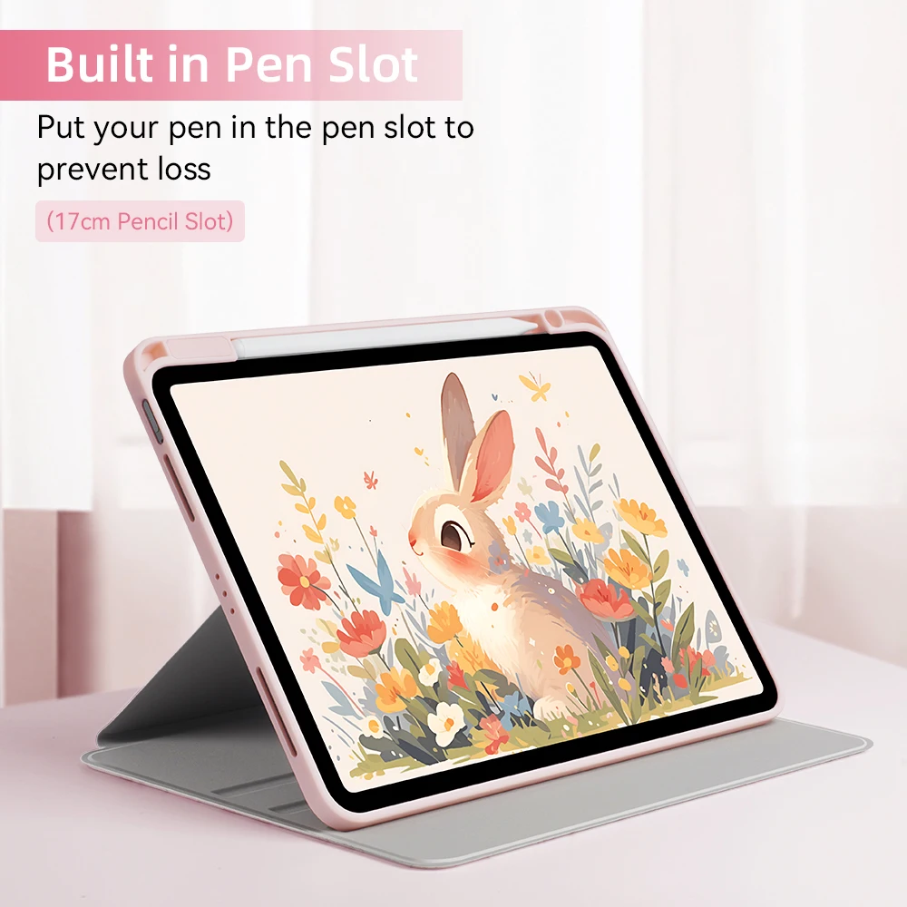 360-Degree Rotating Tablet Case with Auto Sleep/Wake and Pencil Holder