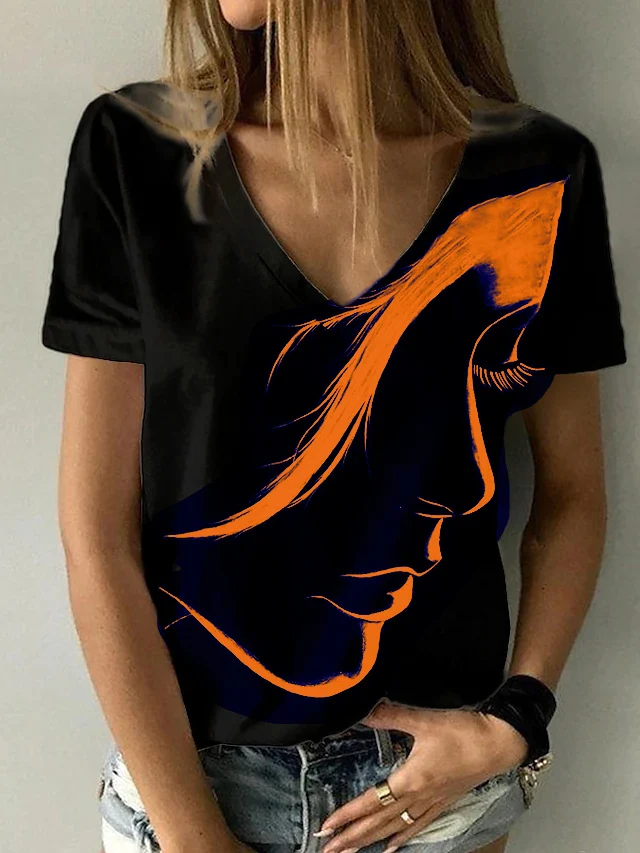 S7f1cba3f09cb4446879e2da8f829672bs - Abstract Portrait Painting T Shirt
