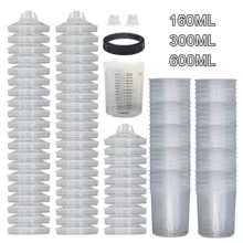 50Pcs/Set Spray Gun Paint Mixing Cup H/O Quick Cup Spray Gun Tank 160ML/300ML/600ML Disposable Paint Cup