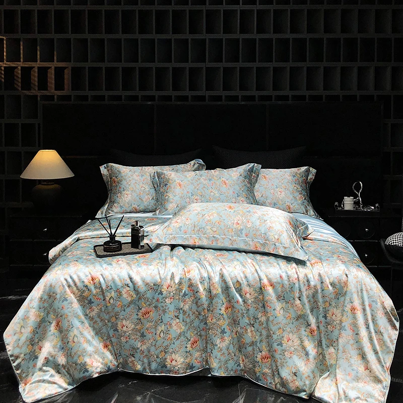 Printed Silk Quilt Chinese Classic Quilt Thick Warmth Large Quilt High-end Bedding