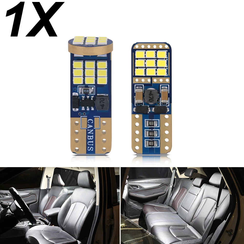 

1pcs W5W T10 LED CANBUS No Error 5W5 12V 2W 900Lm Super Bright Car Interior Side Light 194 2016 18 27SMD Auto Bulb Xenon White