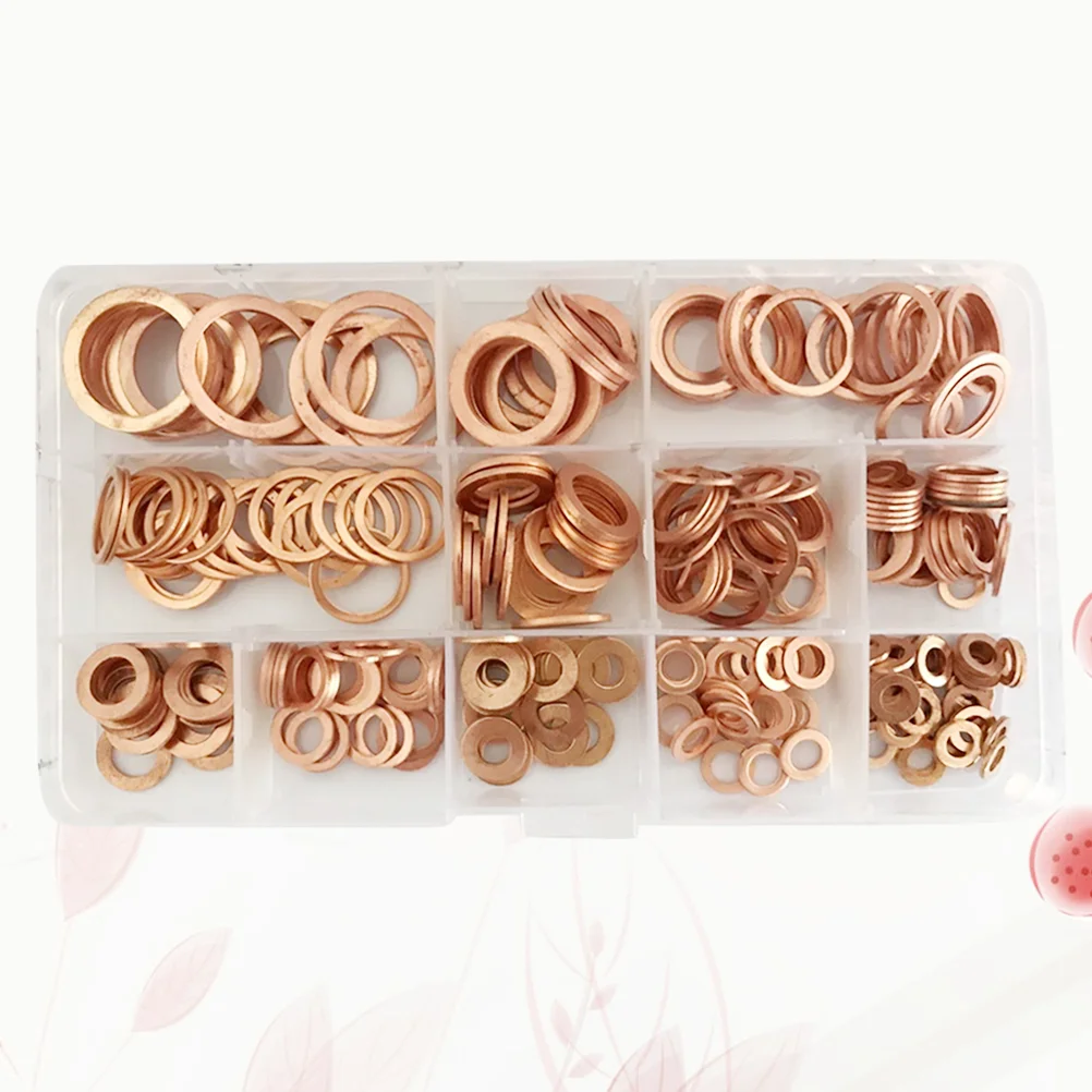 

300pcs Copper Metric Sealing Washers Assortment Set to M20