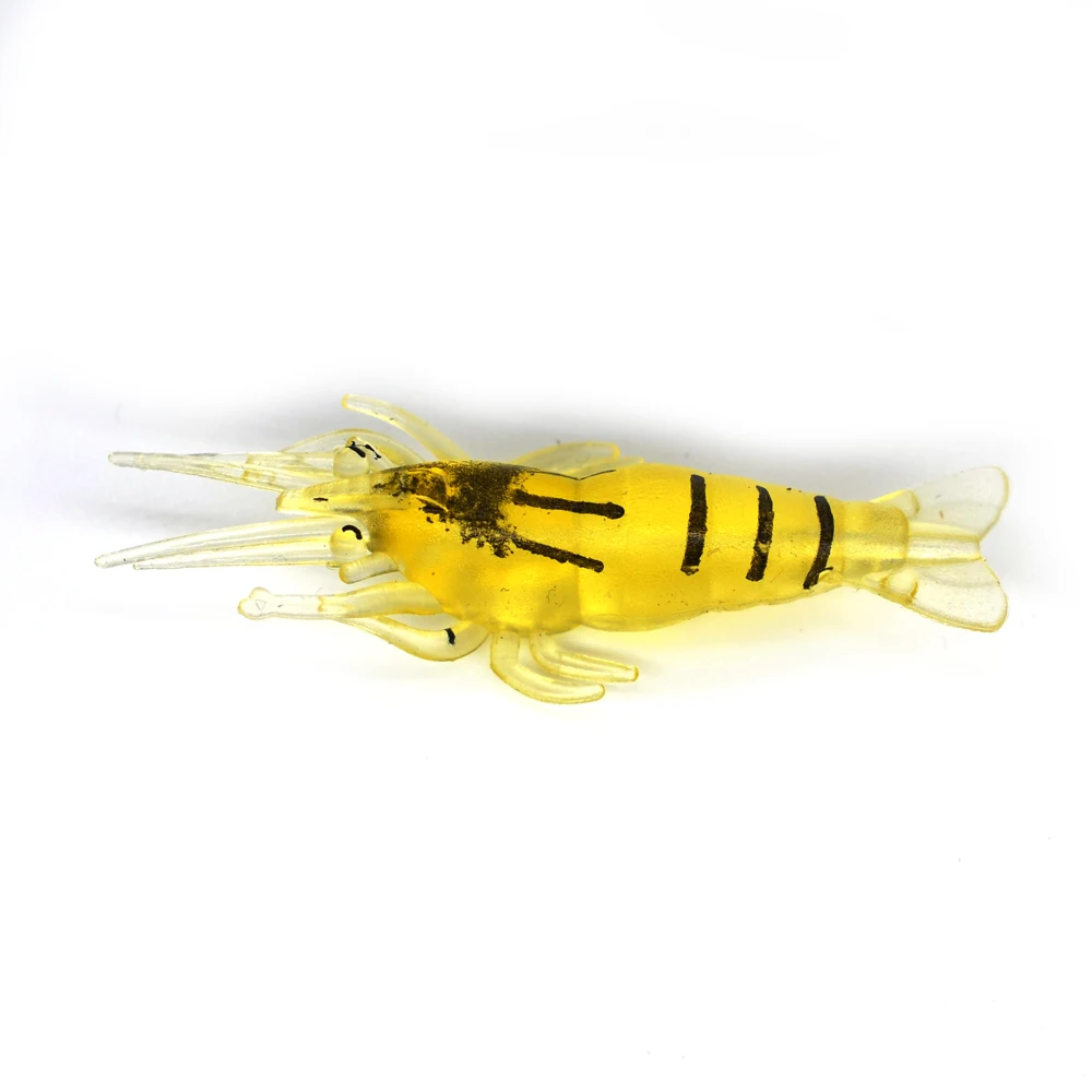 MNFT 10Pcs Simulation Prawn Luminous Glow Shrimp Fishing Bait Soft Lure  1.1g 4.5cm Silicone Prawn Swimbait Tackle