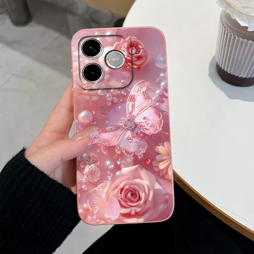 Luxury Bow Print Soft Silicone Anti-Drop Case - Lightweight & Smooth Finish