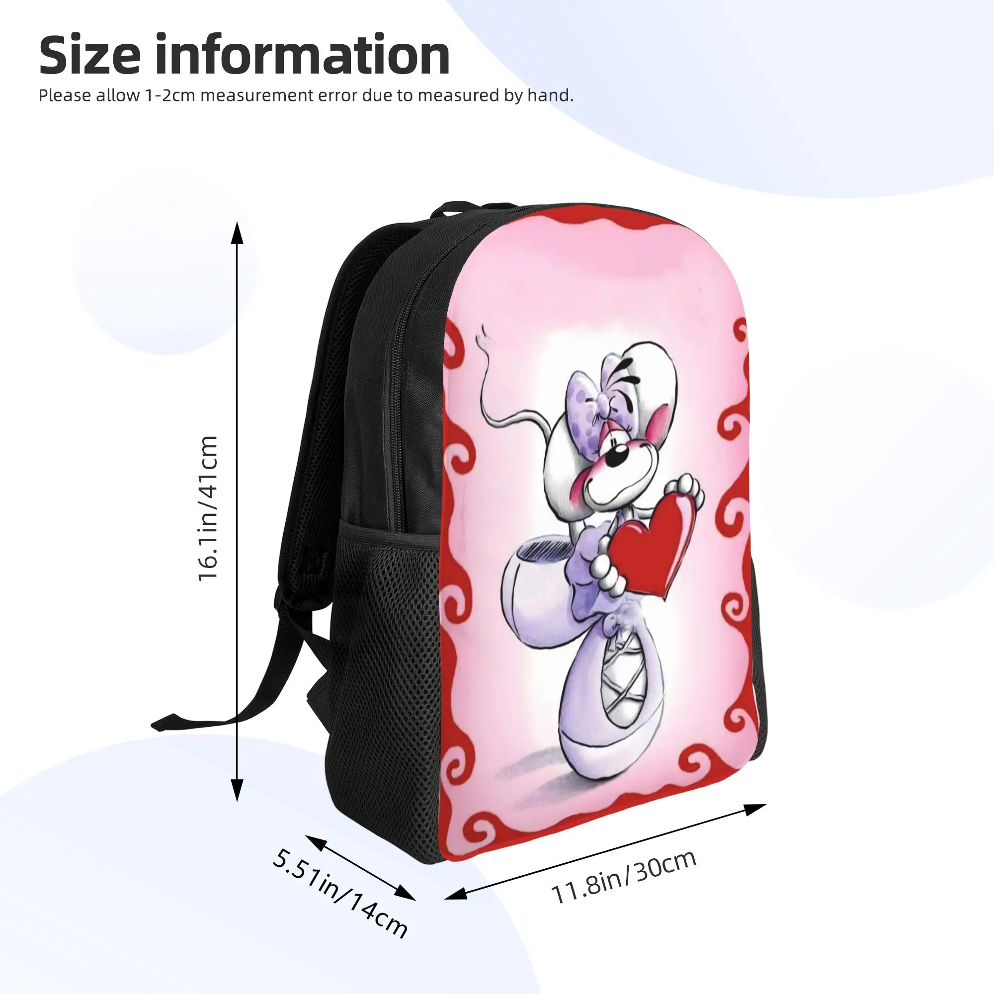 Zaino Cartoon D-Diddl per uomo e donna, alla moda, per scuola superiore, escursionismo, viaggi, borse in tela per laptop, per esterni - immagine 6
