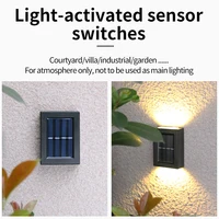 1-6 pièces solaire haut et bas spots extérieur rue applique murale lampe solaire alimenté lumière du soleil étanche lampe solaire décor de jardin 3