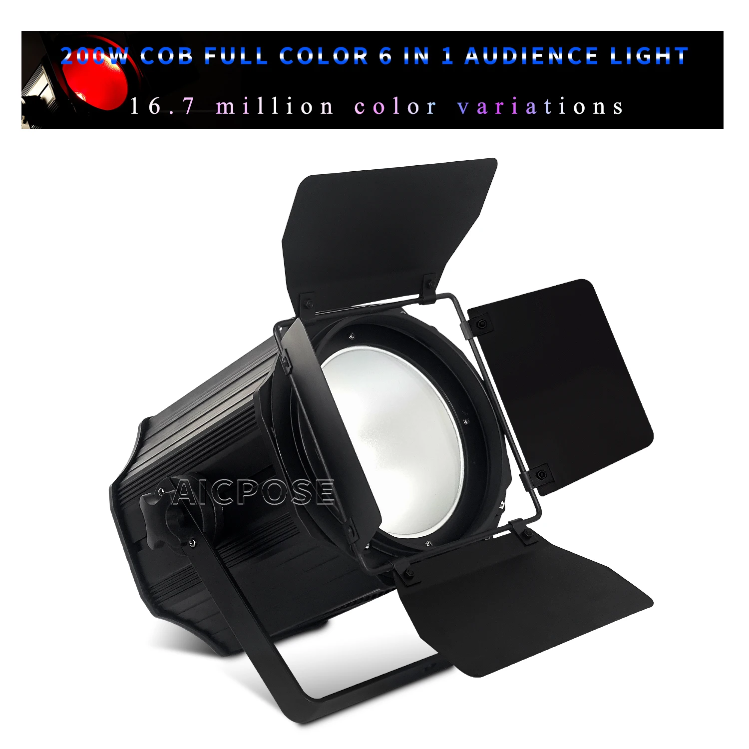 

200W COB Audience Light RGBWA+UV 6 in 1 LED Par Light DMX512 Control DJ Disco Equipment Studio Film and TV Stage Lighting