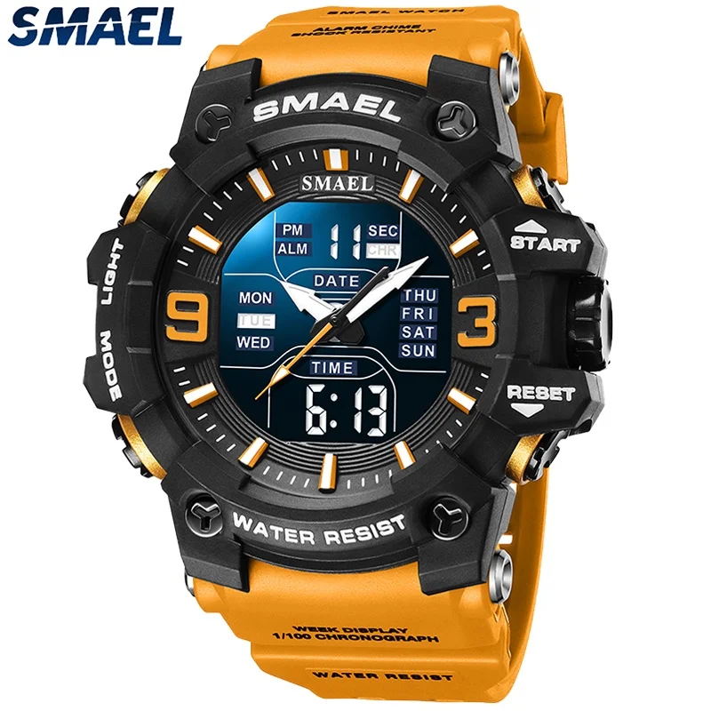 

SMAEL Digital Mens Watches Original Top Brand Sport Fashion Casual Military Watch Men Waterproof LED Light 8049