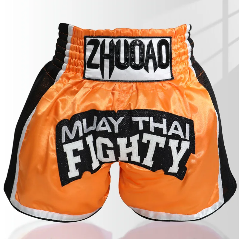 Summer Training Combat Fighting Sanda Kickboxing Boxing Trunks Children's Muay Thai Pants Adult Polyester Boxer Shorts