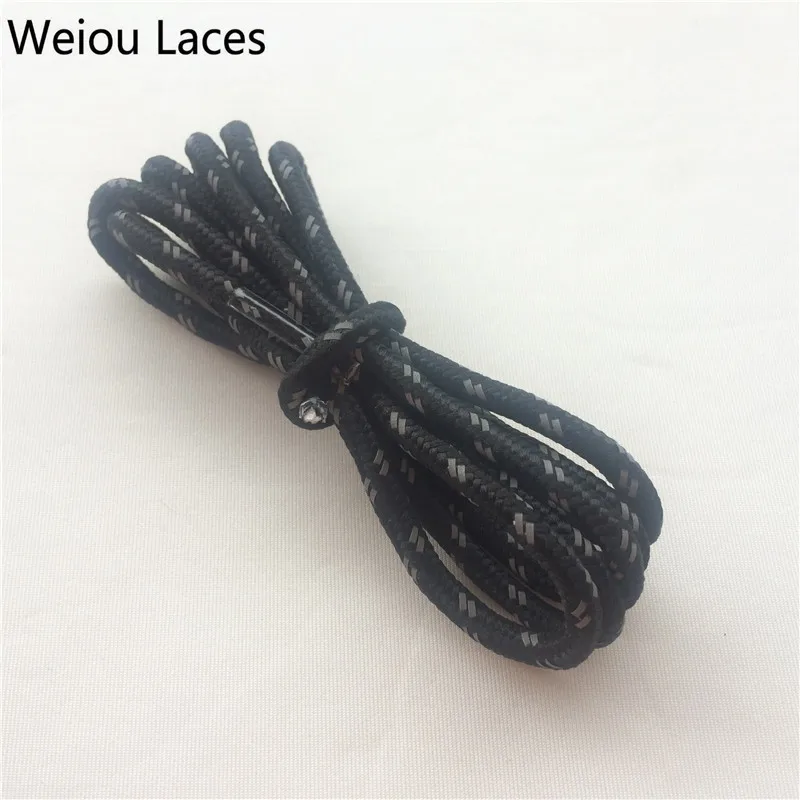 (30pairs/Lot) Weiou Reflective Shoe Laces Round 4.5mm Shining Rope Shoelaces Polyester With Plastic Tips Wholesale Shoe String