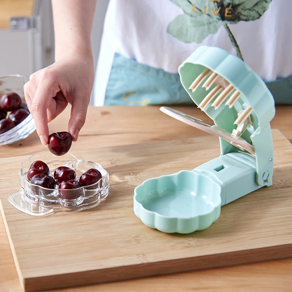 6 Holes Quick Cherry Pit Remover Portable Cherry Cores Remover For Kitchen Home