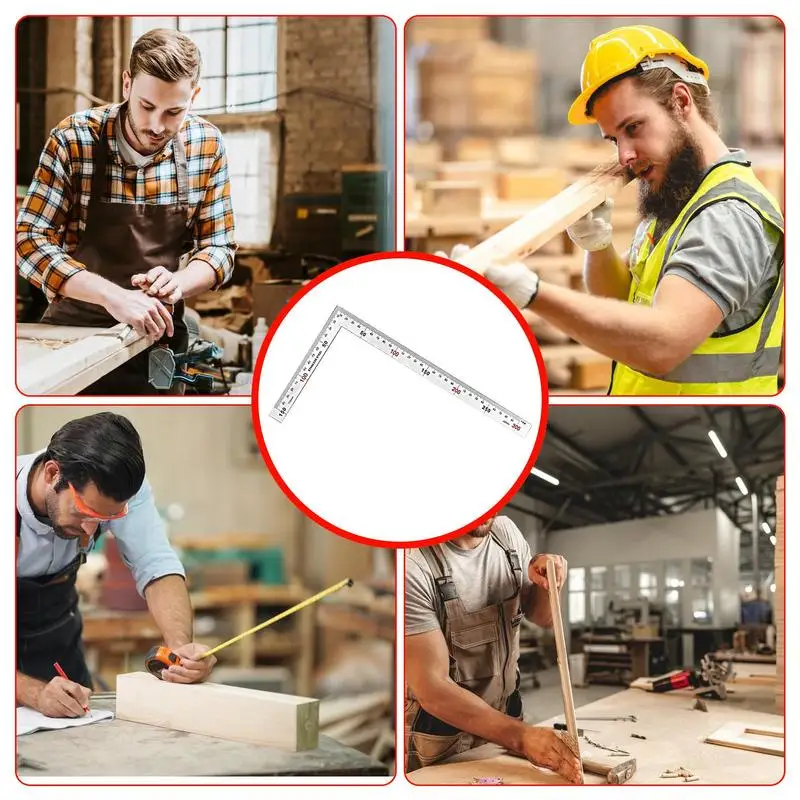 Square Framing Ruler Carpenter L Shape Square Ruler Portable Framing Square For Door Window Frames Anti-Rust Right Angle Ruler