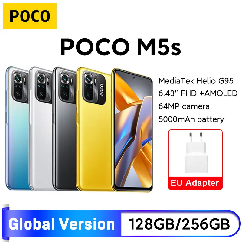 

Global Version POCO M5s 128GB / 256GB MTK G95 64MP Quad camera 6.43" AMOLED Dotdisplay 5000mAh 33W NFC