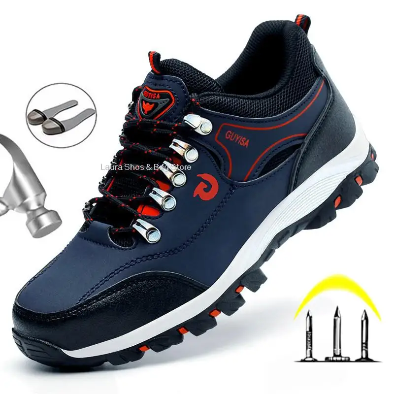 Steel Toe Cap Shoes For Men Work Boots PunctureProof Work Safety Shoes Protective Working Shoes
