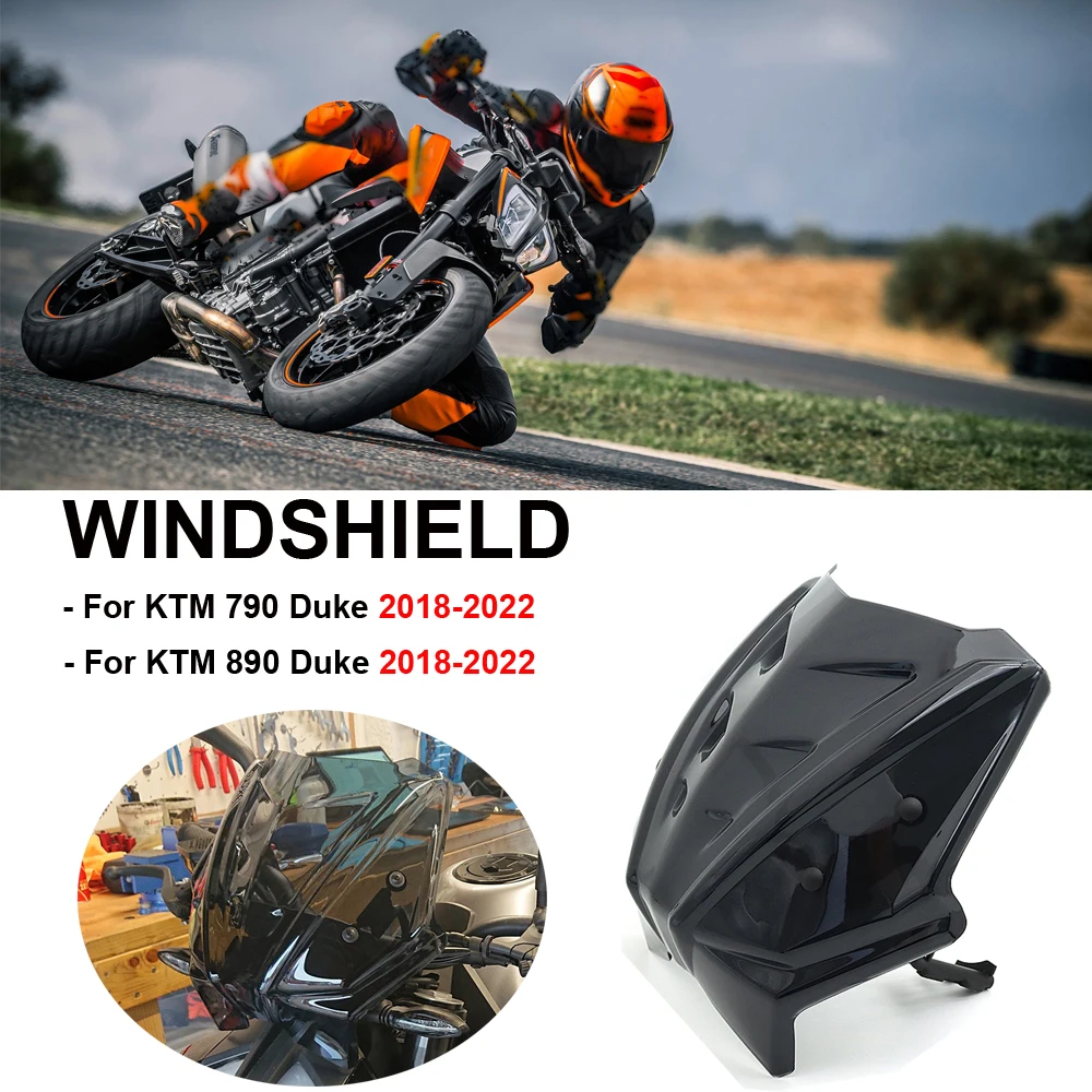 

2018-2022 Motorcycle Front Fairing Windscreen Windshield Fly Wind Deflector Screen FOR 790 890 Duke 790Duke 890Duke 2021 2020