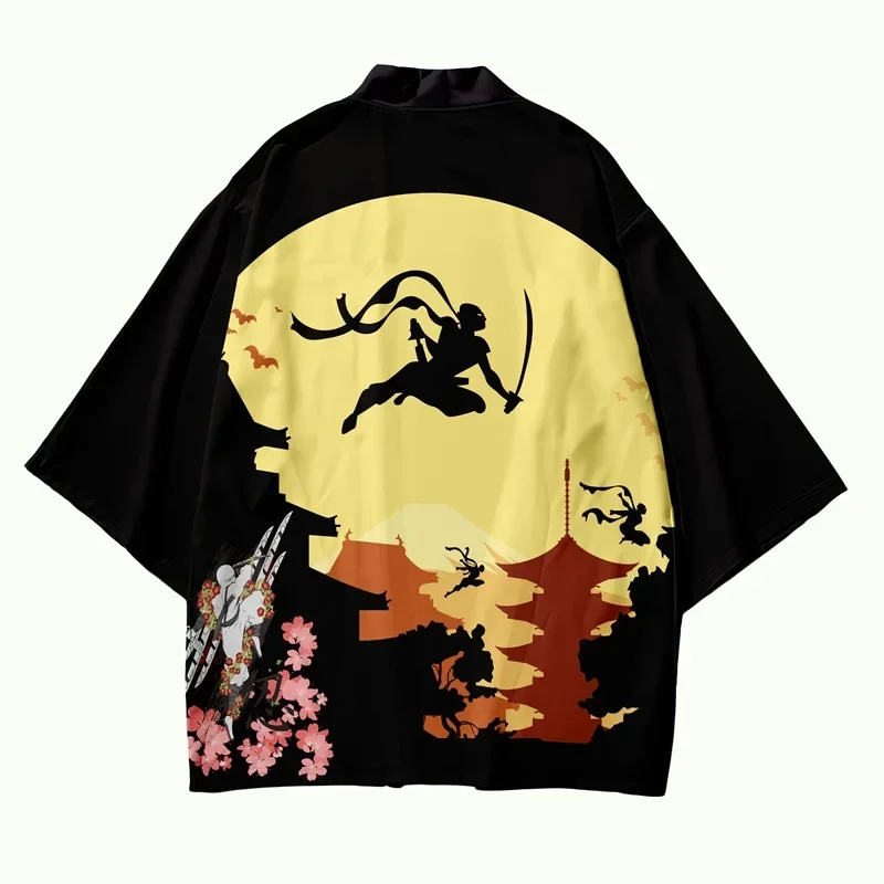 Japanische Straße klassische Frauen Kimono neue lockere Japan Street Wear Kimono Mann Outdoor lässig Harajuku Stil trend ige Haori – Detail 9