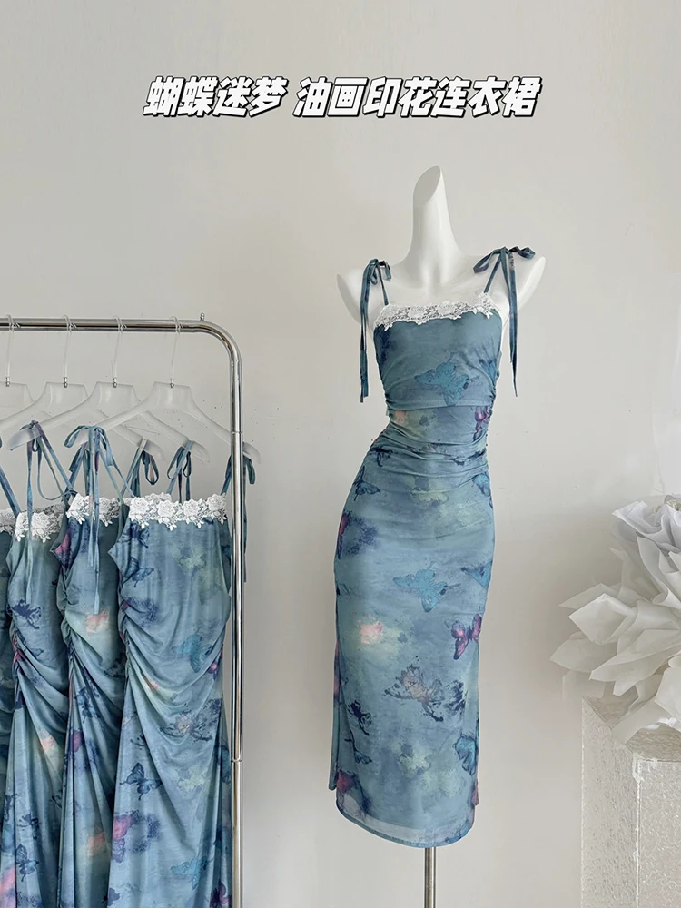 

Женское облегающее платье на бретельках, летнее платье в стиле ретро с цветочным принтом, модное мини-платье на бретельках без рукавов в уличном стиле