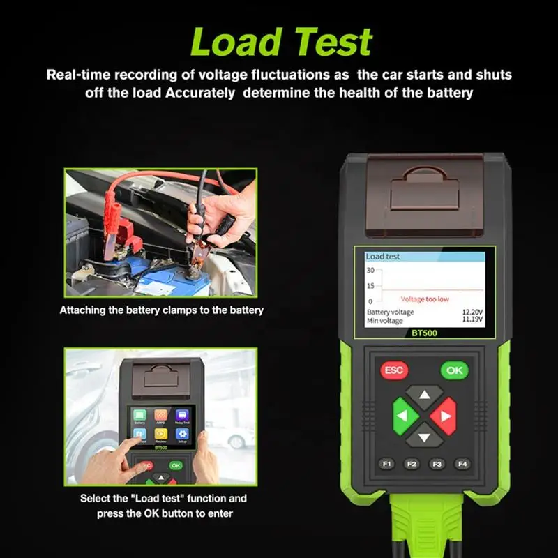 YYHC-BT500 Battery Test 12V 24V 20-2000CCA automatic battery analyzer alternator starter tester