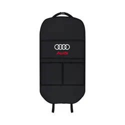 Car Seat Back Protector and Organizer - Travel Storage Bag (Audi - black Large)