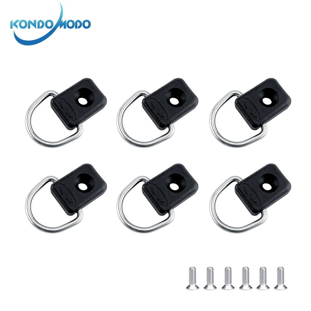 

6PCS D Rings Fitting Outfitting Fishing Rigging Bungee Kit Kayak Canoe Rowing Deck Loop Mounting Tie Down Kit Boat Accessories