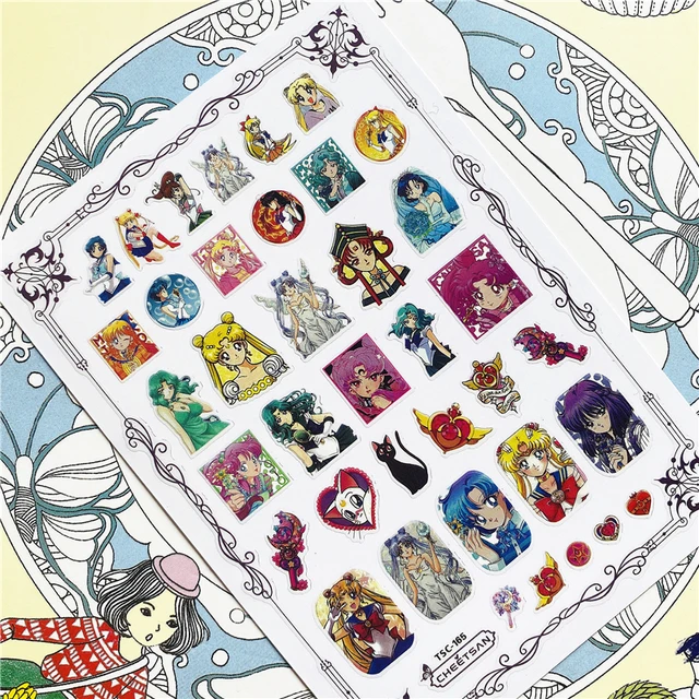 TSC-119 TSC-282 TSC-130  Japanese hot blooded anime 3D Back glue Nail Art Stickers Decals Sliders Nail ornament decoration TSC-165