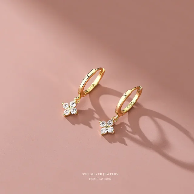 Boucles d'oreilles carillon feuille en argent regardé 925 pour femme, bijoux anti-allergie, accessoires de fête, cadeau 3