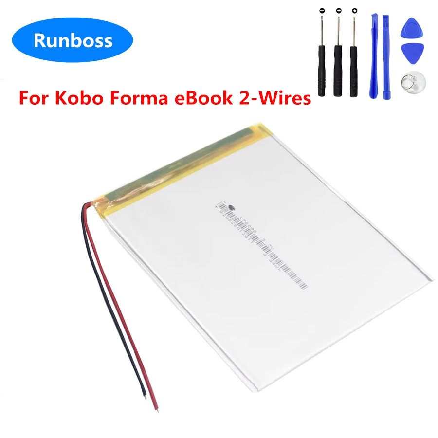

New 3.7V 1200mAh High Capacity Li-Polymer Battery For Kobo Aura One For Kobo Forma eBook 2 Wires + Free Tools