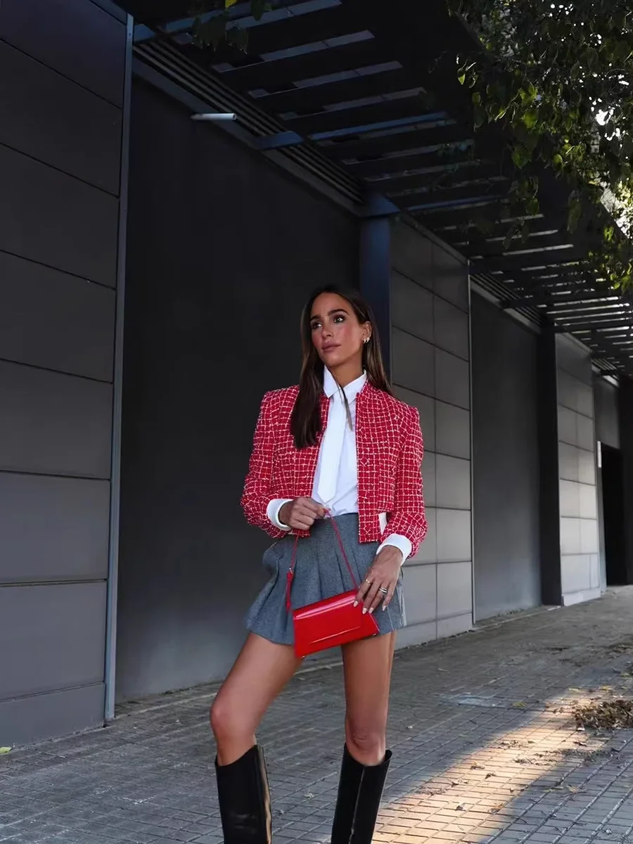

Short Jacket Shirt Half Skirt 3-piece Set Woman Long Sleeve Coat Skirts Sets Street Style Fashion Casual Cozy Slim 2023 New Suit