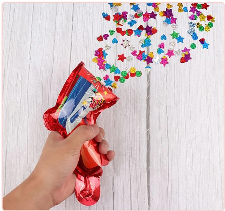 Inflatable Fireworks Gun Handheld Foil Balloons Confetti Firework Toys