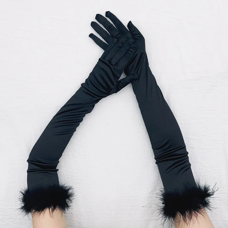 

Women's Sexy Vintage Long Fluffy Dress Gloves Dance Party 55cm Cosplay