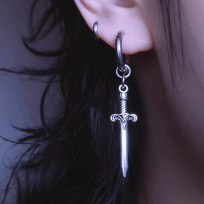 Pendientes De Espada Góticos Estilo Vintage - Accesorios Punk Y Fantasía Para Hombres Y Mujeres